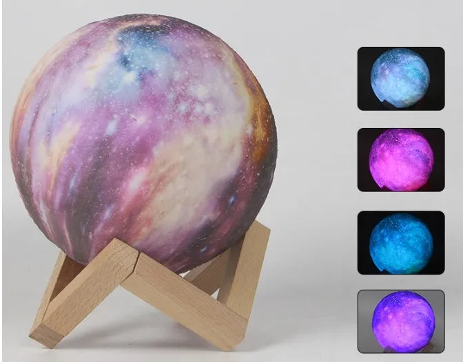 3D Moon Lamp Galaxy Light - 16 Color Touch & Remote Control