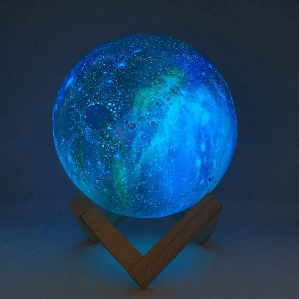 3D Moon Lamp Galaxy Light - 16 Color Touch & Remote Control